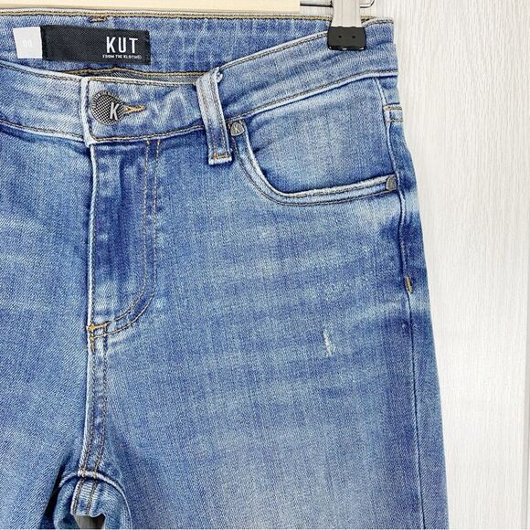 KUT From The Kloth | Distressed Catherine Boyfriend Jeans Size 00 - Picture 3 of 10